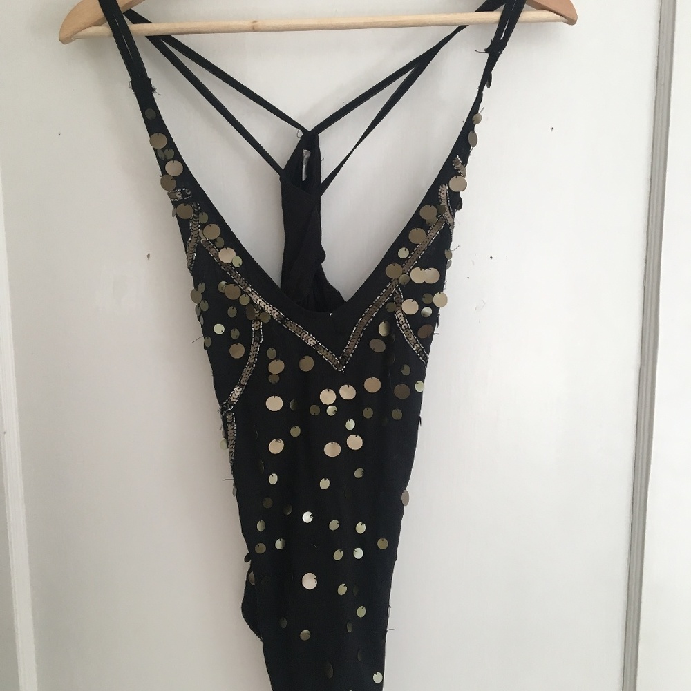 Ecote black top with gold sequins
